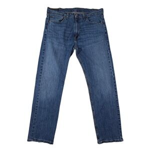 Levis 505 Regular Fit Straight Leg Jeans Mens 36x30 Medium Wash Blue Denim